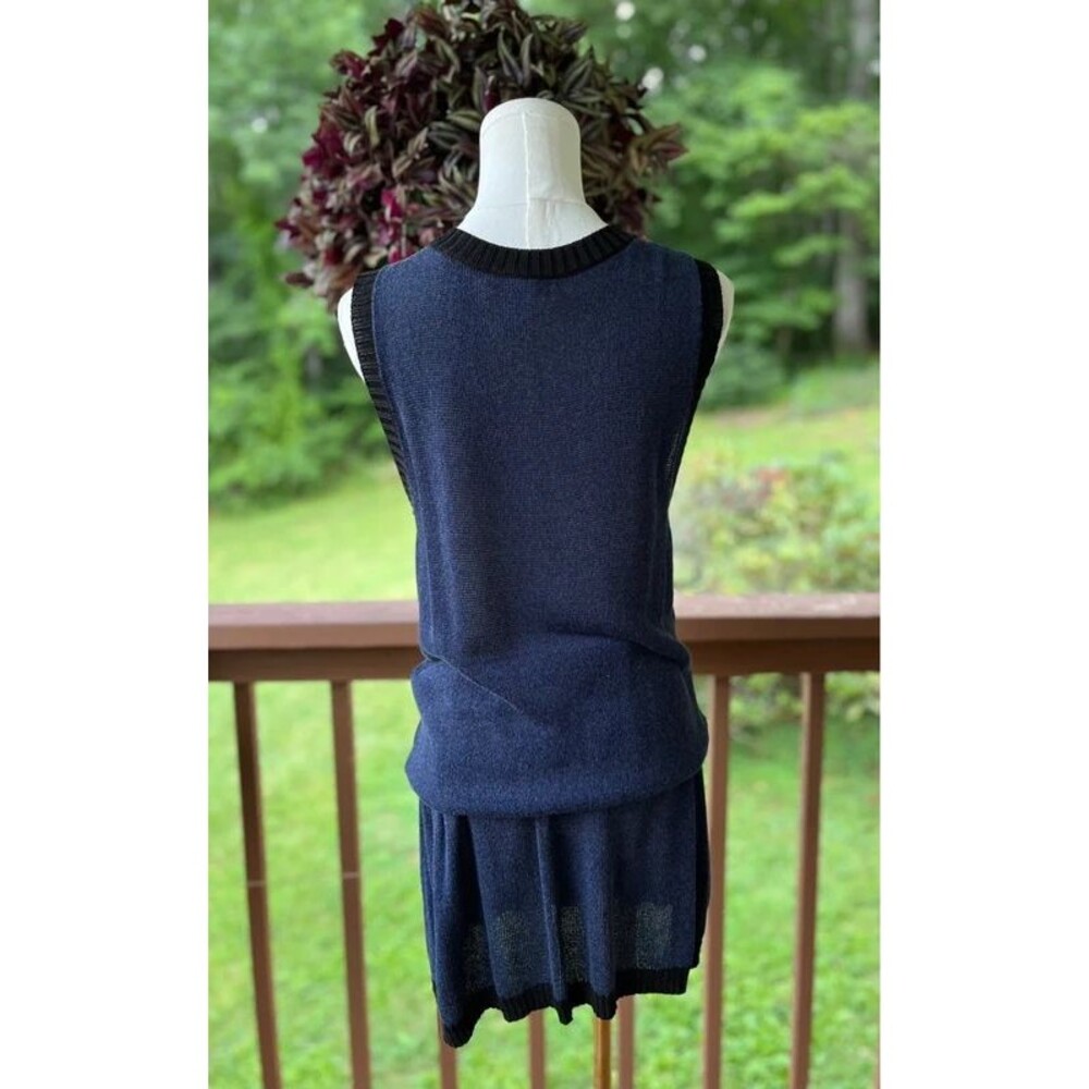 Nanette Lepore Small Navy Knit Keyhole Sleeveless Sweater Dress - Picture 3 of 6
